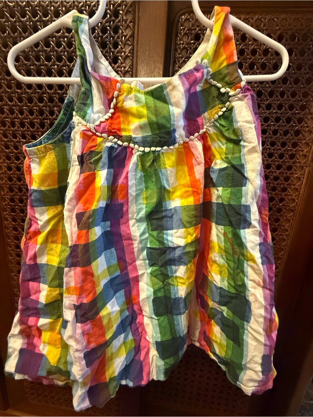 Girls Airy Top. Catimini Rainbow Plaid. Super comfy!!